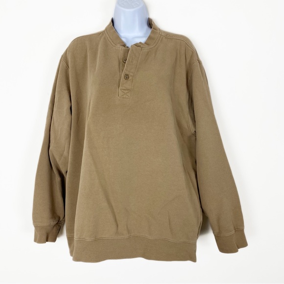 L.L. Bean Tops - LL BEAN Tan Pullover Long Sleeve Sweatshirt Casual Mens Oversized Sweater Large